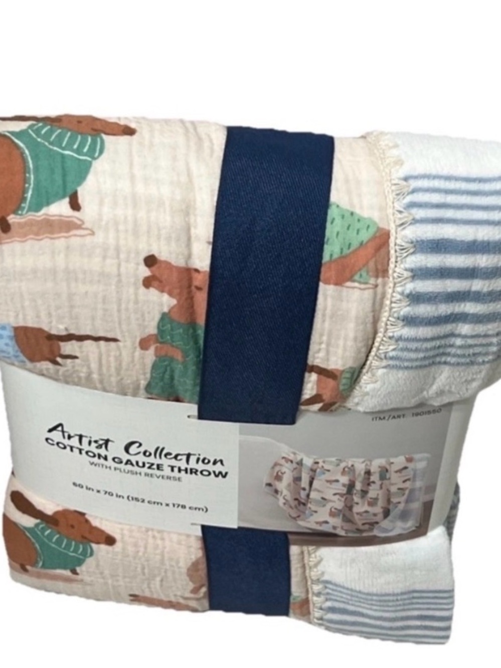 Artist Collection Dachshund Cotton Gauze Throw - - Picture 6 of 6